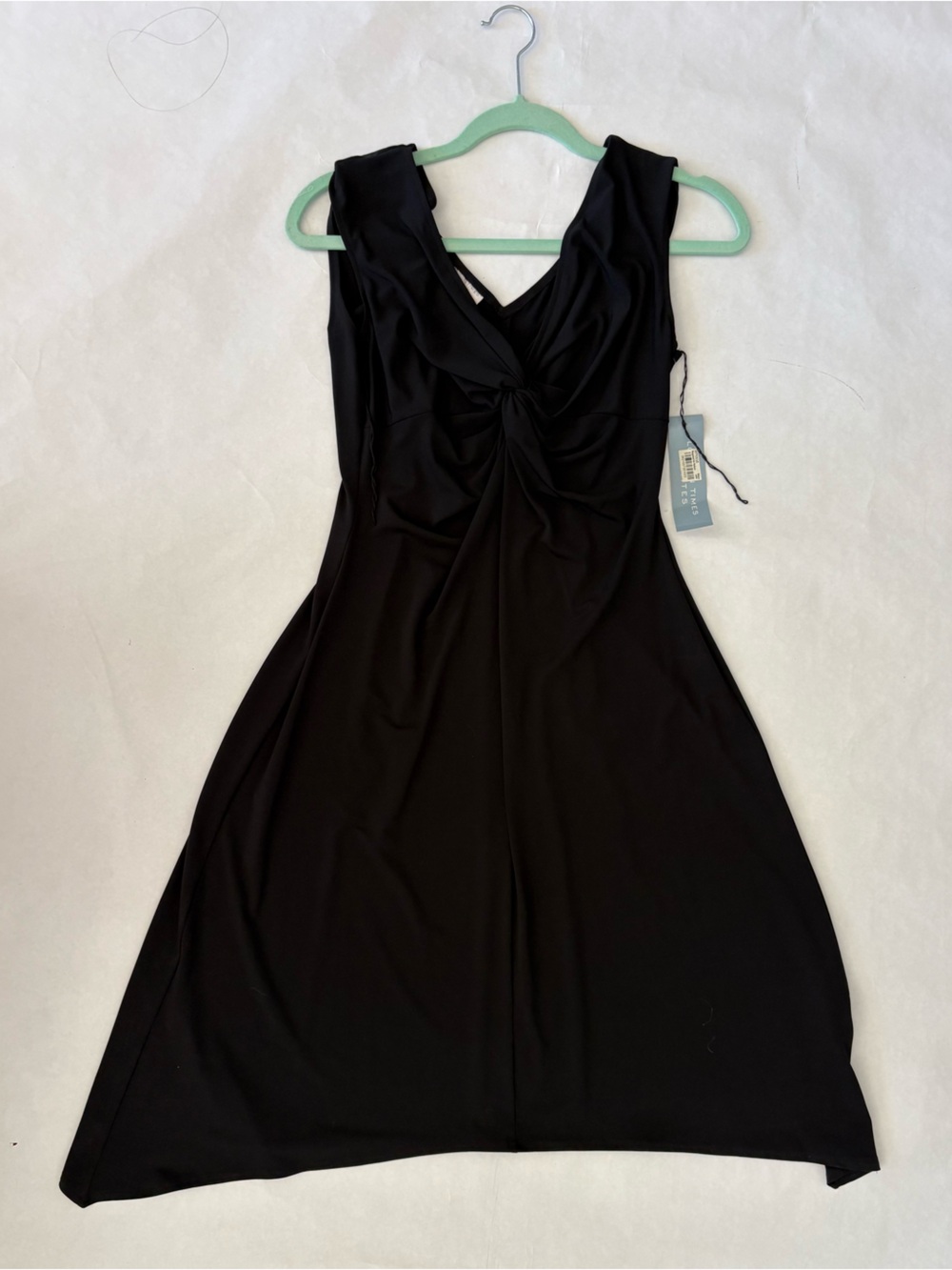 London Times Black Maxi Twist-Front Dress